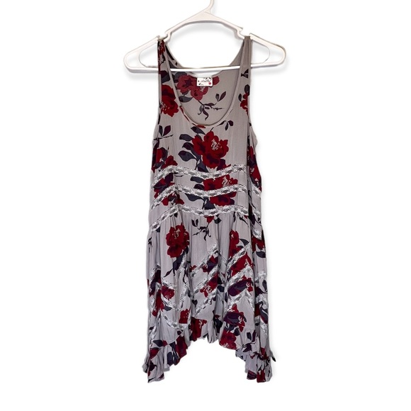 Free People Voile Trapeze Slip Dress Floral Lace Boho Size XS - Picture 3 of 11